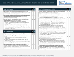 End-Of-Year Planning Checklist Pg 1